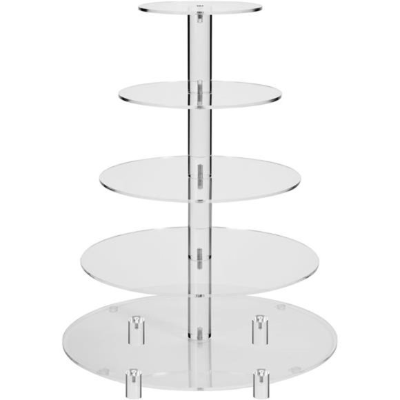 5 Tier Round Acrylic Cupcake Stand-Cake Stand-Dessert Stand, Cupcake Tower - Picture 1 of 8